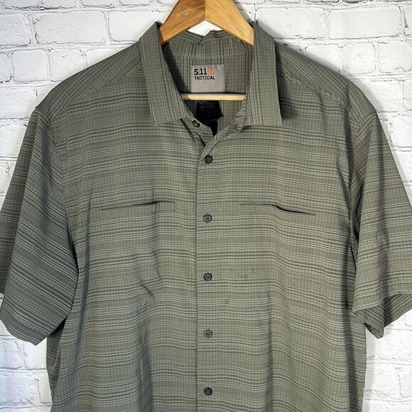 511 Tactical Mens Ellis Short Sleeve Shirt Green size XL - Picture 2 of 9